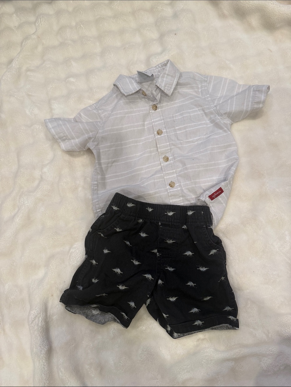 Wrangler Black Toddler Shorts with White Dino Print